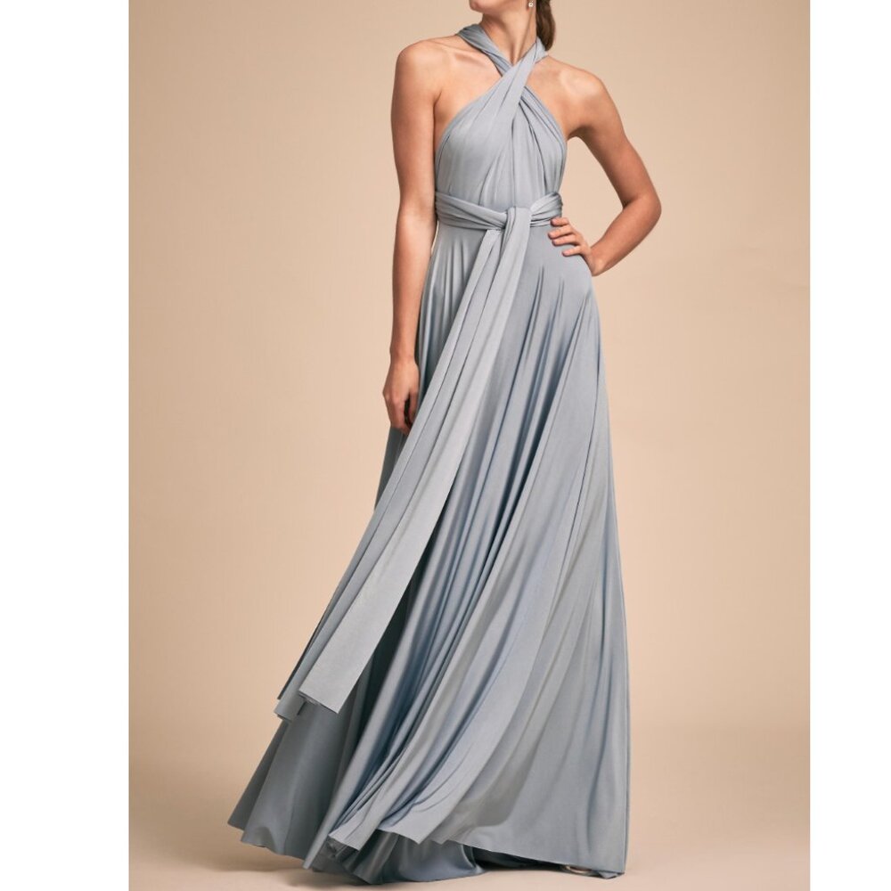 Twobirds BHLDN Ginger Convertible Maxi Dress in Dusty Blue